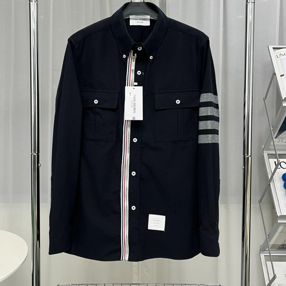 Thom Browne color striped zipper black jacket